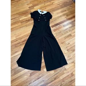 Black and White Military Style Wide Leg Jumpsuit with Pockets by Eshakti